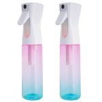Sprinkler bottle, empty plastic trigger, spray bottle can be filled with mist spray bottle 2 bottles of 10 ounces /300 ml, for hair styling, cleaning, garden continuous water mist (1 Black + white)