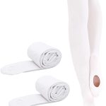 2 Pairs Girls' Ultra Soft Pro Dance Tights Ballet Transition Daily Student Tights (Toddler/Little Kid/Big Kid)