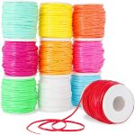 Plastic Lacing Cord, Jewelry Making Supplies, 10 Rainbow Colors (2.5 x 1mm, 50 Yards, 10-Pack)