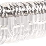 Qulable 24 pcs Shower Curtain Rings Plastic Curtain C Rings Hook Hanger Bath Drape Loop Clip Glide Bathroom Shower Window Rod (Clear)