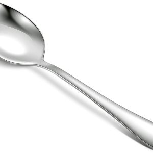 Hiware 12-Piece Dinner Spoons Set, Food Grade Stainless Steel Spoons for Home, Kitchen or Restaurant - Mirror Polished, Dishwasher Safe, 7.3