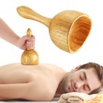 2 Pieces Wood Therapy Massage Tool Moxibustion Tool Cup Cupping Body Massager Moxa Massage Appliances Wood Massage Tool for Body Relief