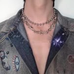 Korean Version of the Rose Compass C Letter Autumn and Winter Long Necklace Female Temperament All-match Clothes Sweater Chain Accessories Pendant