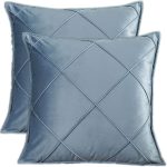 GOJAKO Christmas Velvet Throw Pillow Covers 18"x18" Pack of 2 Sofa Decoration Soft Square Cushion Pillowcase Solid Plaid Cover for Bedroom L