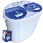 Garatic Portable Compact Mini Twin Tub Washing Machine w/Wash and Spin Cycle, Built-in Gravity Drain, 13lbs Capacity For Camping, Apartments