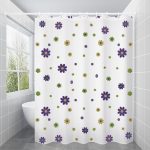W/Hooks Shower Curtain Polyester Silicone Spare Tools Theme Update Waterproof Bathroom Curtain For Bathroom Decor