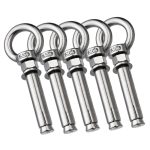 5PCS M12 Expansion Lifting Eye Bolt with Ring, 304 Stainless Steel Metal Concrete Brick Anchor Hook (M12X80mm)