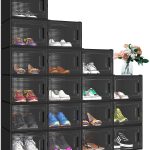 storage-box-18-pcs-shoe-storage-organizers-stackable-shoe-storage-box-rack-containers-drawers-black-x-large-szie-fit-fo