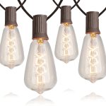 Vanthylit outdoor light string 15 foot courtyard light with LED filament bulb waterproof light retro Edison bulb for backyard courtyard tavern party garden connection