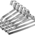 Seropy Coat Hangers Clothes 40 Pack Wire Hangers Heavy Duty Stainless Steel Hangers with Non Slip Grooves, Ultra Thin Metal Hangers Space Sa