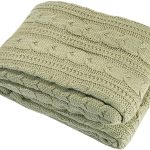 Classic All Season Soft Cable Sweater Knitting Throw Blanket Quilted Throws with Sherpa Lining for Bed Sofa Couch Decor Cream 51 by 63 inch