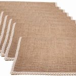 Burlap Placemats Jute Rustic Tablemats Table Decor Ladder Lace Look & One of Life's Little Home Luxuries for Christmas, Parties, Wed