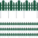 Sunnyglade 12 Pack Garden Edging Decorative Border Recycled Plastic Landscape Garden Fence Flexible No-Dig Spikes,Dark Green
