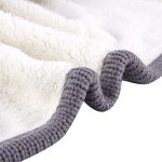 Classic All Season Soft Cable Sweater Knitting Throw Blanket Quilted Throws with Sherpa Lining for Bed Sofa Couch Decor Cream 51 by 63 inch
