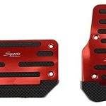 2pcs Universal Blue/Red Non-Slip Automatic Gas Brake Foot Pedal Pad Cover Accessories Kit Car Fuel Gas Brake Pedal Cover Trim