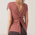 A new generation women's fitness short sleeve sports running top round neck loose T-shirt quick drying backless bandage