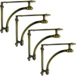 2 Pack Heavy Duty and Thick Large 9.6x1.7xx9.6 inch Half Round Wall Shelf Bracket, DIY Projects, Rustic Black Iron Finish, Hardware Included